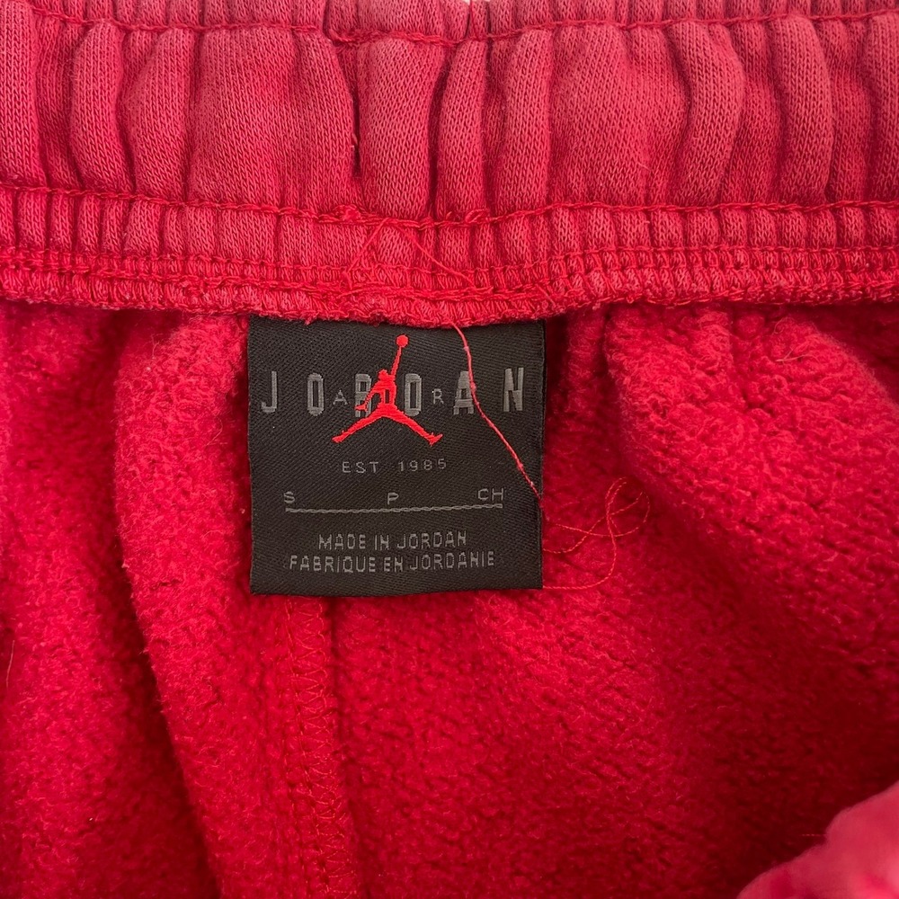 Jordan Sweatpants Mens Small Red Fleece Joggers Jumpman Logo Drawstring Waist - Picture 2 of 6